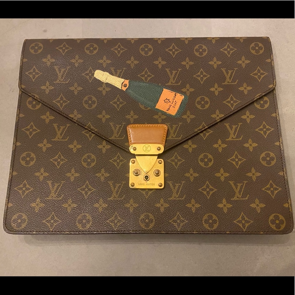 Authentic Louis Vuitton Vintage Handpainted Envelope Clutch
